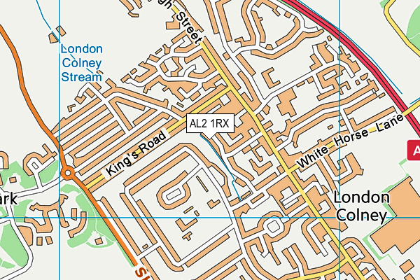 AL2 1RX map - OS VectorMap District (Ordnance Survey)