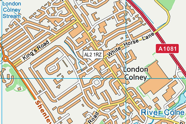 AL2 1RZ map - OS VectorMap District (Ordnance Survey)