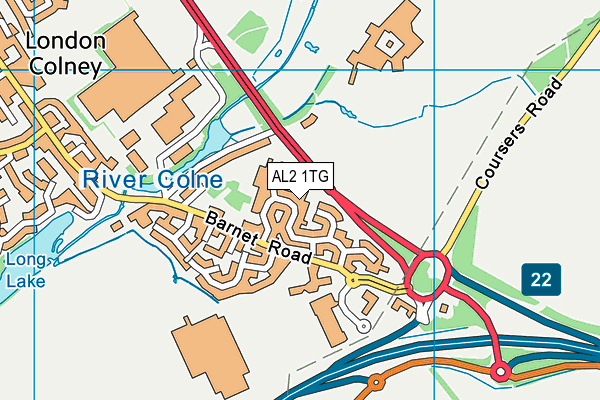 AL2 1TG map - OS VectorMap District (Ordnance Survey)