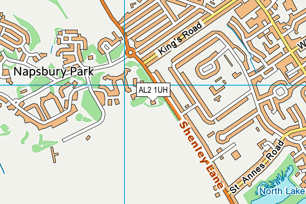 AL2 1UH map - OS VectorMap District (Ordnance Survey)