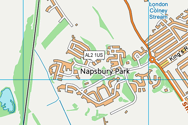 AL2 1US map - OS VectorMap District (Ordnance Survey)