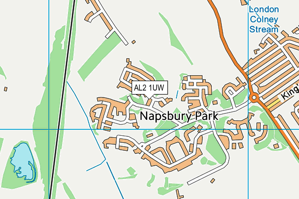 AL2 1UW map - OS VectorMap District (Ordnance Survey)