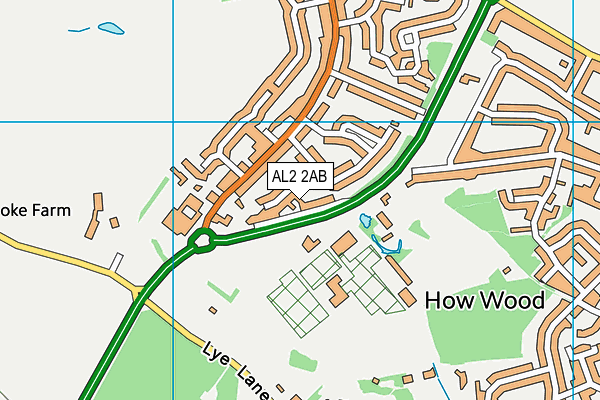 AL2 2AB map - OS VectorMap District (Ordnance Survey)