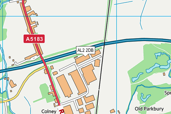 AL2 2DB map - OS VectorMap District (Ordnance Survey)