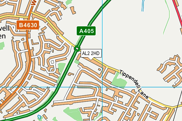 AL2 2HD map - OS VectorMap District (Ordnance Survey)
