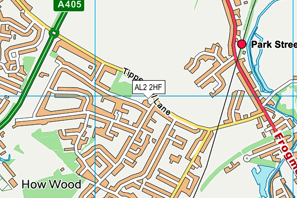 AL2 2HF map - OS VectorMap District (Ordnance Survey)