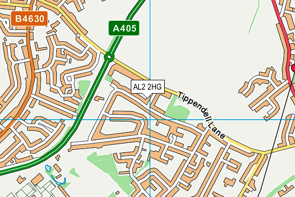 AL2 2HG map - OS VectorMap District (Ordnance Survey)