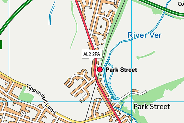 AL2 2PA map - OS VectorMap District (Ordnance Survey)