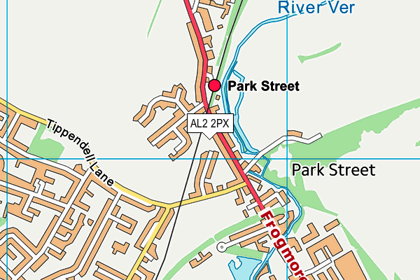 Park Street Village Hall map (AL2 2PX) - OS VectorMap District (Ordnance Survey)