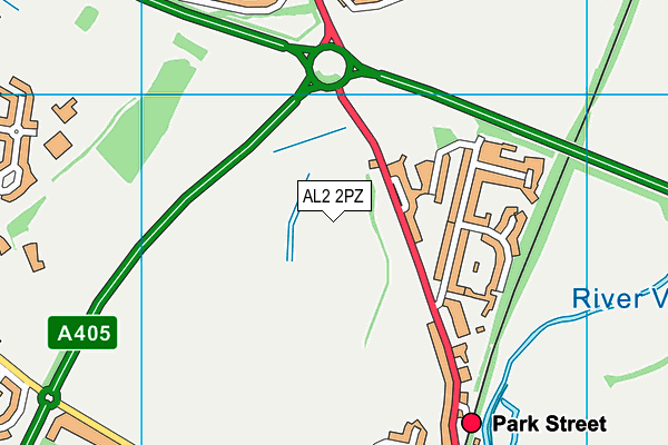 AL2 2PZ map - OS VectorMap District (Ordnance Survey)