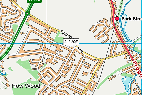 AL2 2QF map - OS VectorMap District (Ordnance Survey)