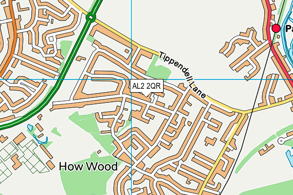 AL2 2QR map - OS VectorMap District (Ordnance Survey)