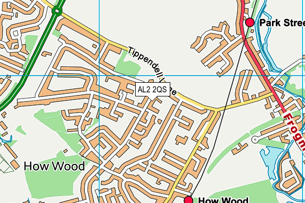 AL2 2QS map - OS VectorMap District (Ordnance Survey)
