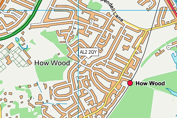 Map of 23 HOW WOOD LTD at district scale