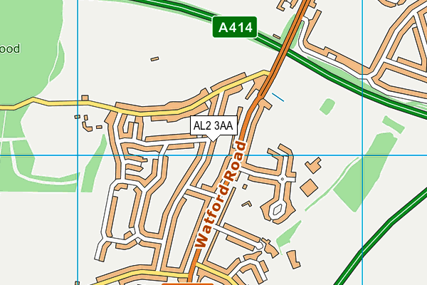 AL2 3AA map - OS VectorMap District (Ordnance Survey)