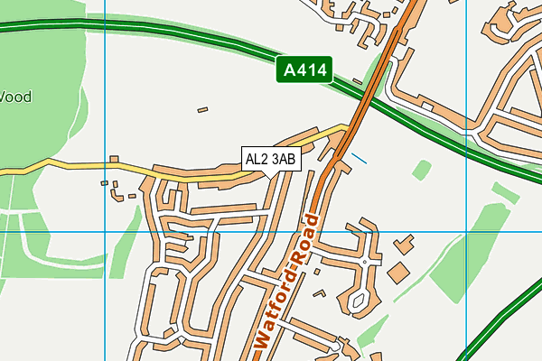 AL2 3AB map - OS VectorMap District (Ordnance Survey)