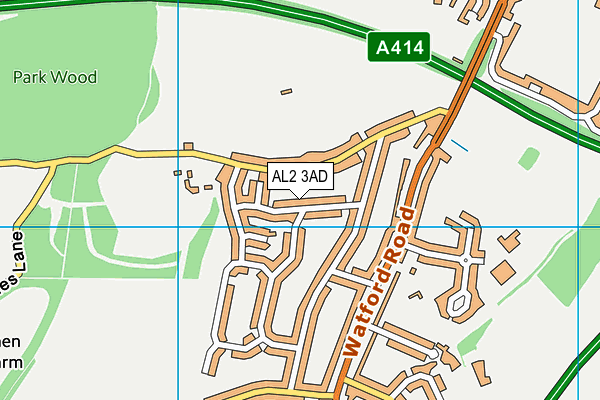 AL2 3AD map - OS VectorMap District (Ordnance Survey)