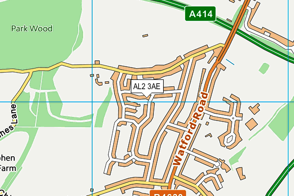 AL2 3AE map - OS VectorMap District (Ordnance Survey)
