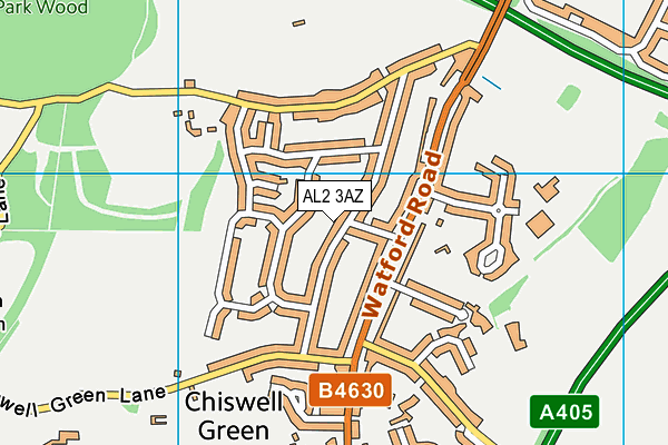 AL2 3AZ map - OS VectorMap District (Ordnance Survey)