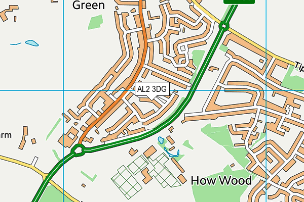 AL2 3DG map - OS VectorMap District (Ordnance Survey)