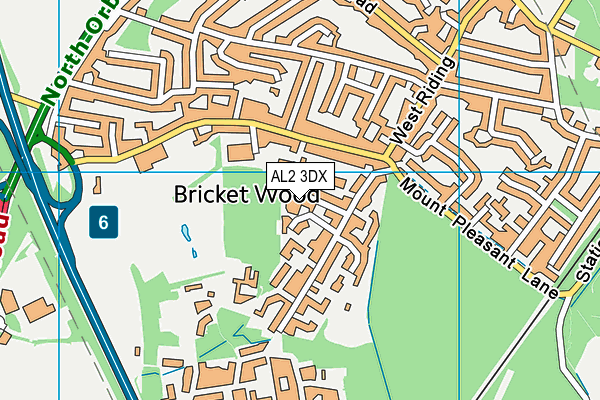 AL2 3DX map - OS VectorMap District (Ordnance Survey)