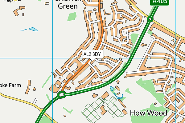 AL2 3DY map - OS VectorMap District (Ordnance Survey)