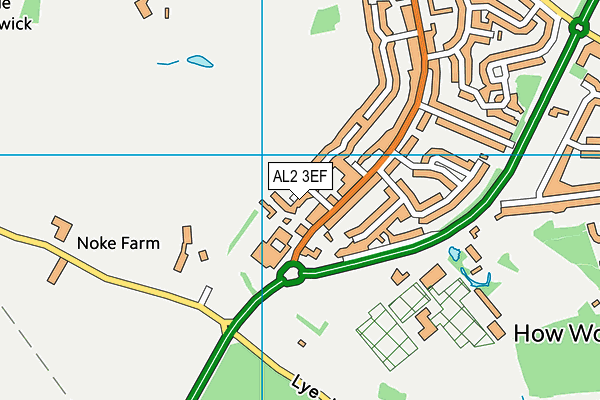 AL2 3EF map - OS VectorMap District (Ordnance Survey)