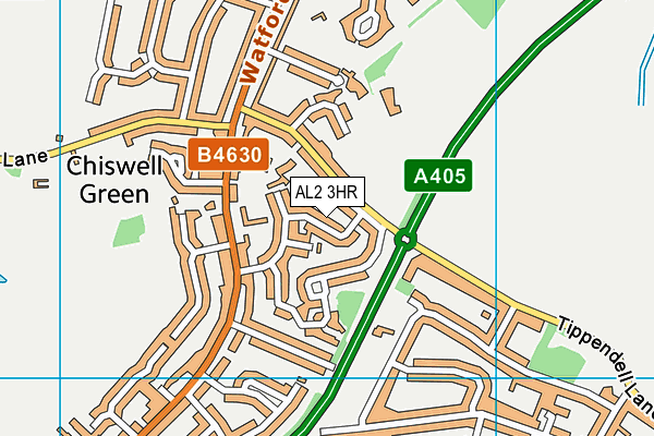 AL2 3HR map - OS VectorMap District (Ordnance Survey)