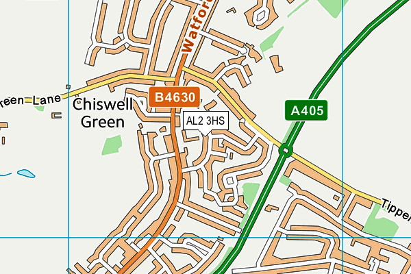 AL2 3HS map - OS VectorMap District (Ordnance Survey)