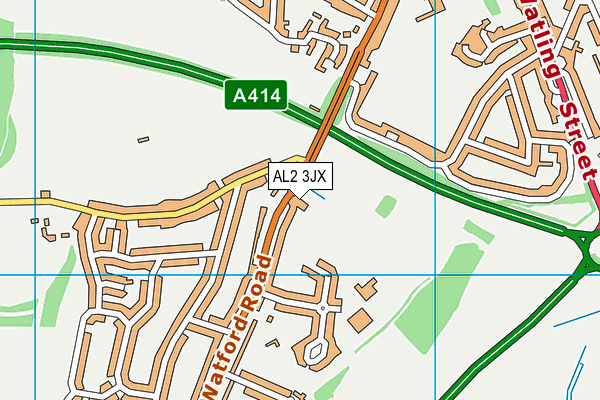 AL2 3JX map - OS VectorMap District (Ordnance Survey)