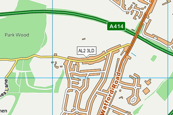 AL2 3LD map - OS VectorMap District (Ordnance Survey)