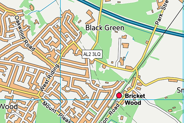 Bricket Wood Social Club map (AL2 3LQ) - OS VectorMap District (Ordnance Survey)