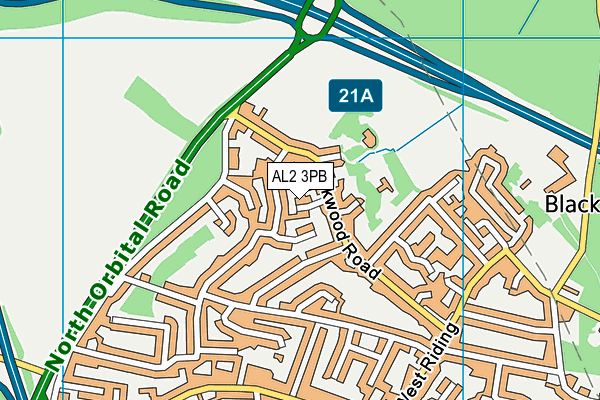 AL2 3PB map - OS VectorMap District (Ordnance Survey)