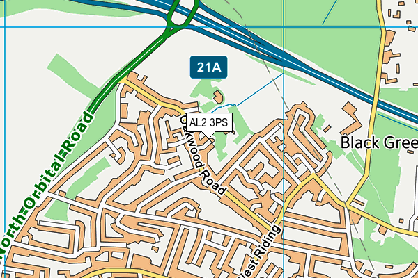 AL2 3PS map - OS VectorMap District (Ordnance Survey)