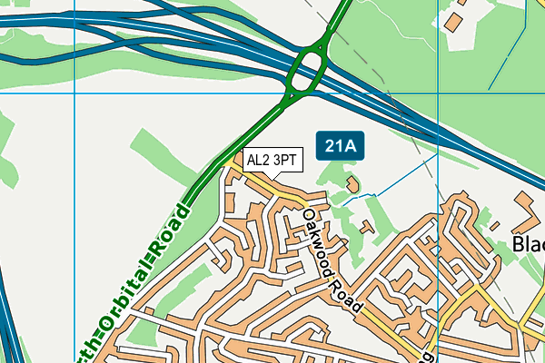 AL2 3PT map - OS VectorMap District (Ordnance Survey)