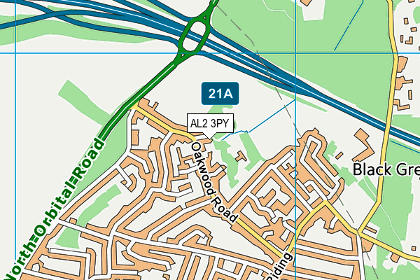 AL2 3PY map - OS VectorMap District (Ordnance Survey)