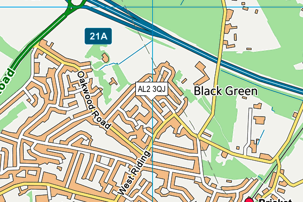 AL2 3QJ map - OS VectorMap District (Ordnance Survey)