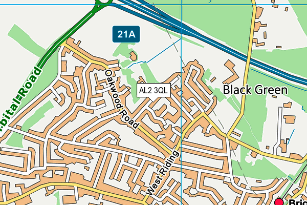 AL2 3QL map - OS VectorMap District (Ordnance Survey)