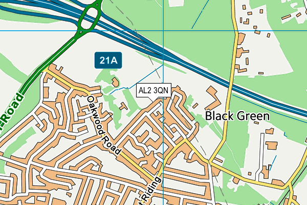 AL2 3QN map - OS VectorMap District (Ordnance Survey)