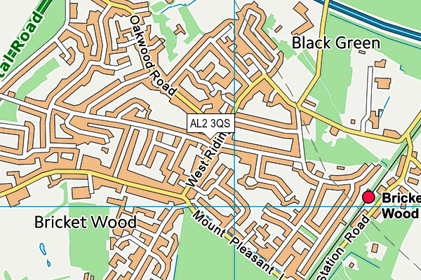 AL2 3QS map - OS VectorMap District (Ordnance Survey)