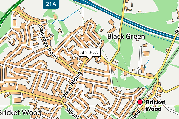 AL2 3QW map - OS VectorMap District (Ordnance Survey)