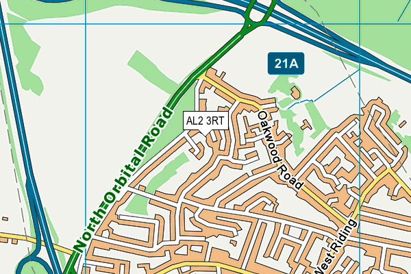 AL2 3RT map - OS VectorMap District (Ordnance Survey)