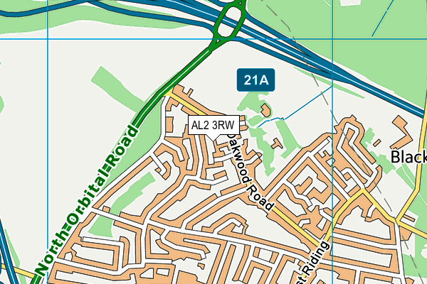 AL2 3RW map - OS VectorMap District (Ordnance Survey)