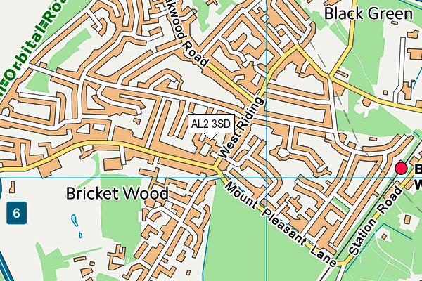 AL2 3SD map - OS VectorMap District (Ordnance Survey)
