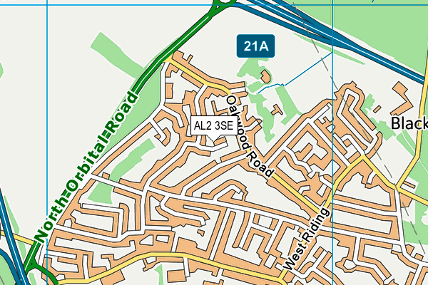 AL2 3SE map - OS VectorMap District (Ordnance Survey)
