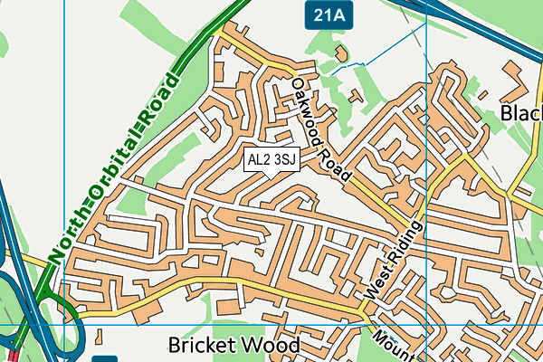 AL2 3SJ map - OS VectorMap District (Ordnance Survey)