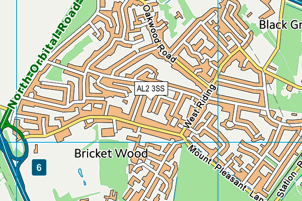AL2 3SS map - OS VectorMap District (Ordnance Survey)