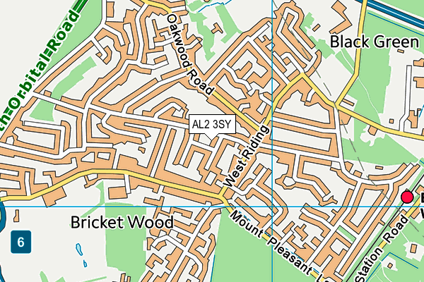 AL2 3SY map - OS VectorMap District (Ordnance Survey)