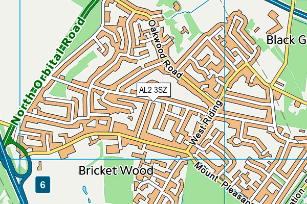 AL2 3SZ map - OS VectorMap District (Ordnance Survey)
