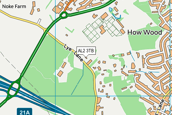 AL2 3TB map - OS VectorMap District (Ordnance Survey)